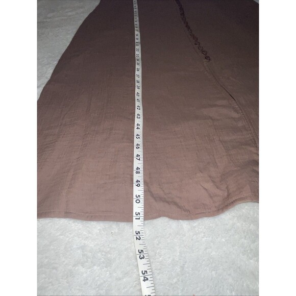 Soft Surroundings Sleeveless Maxi Midi Dress Size 1X Buttons Brown 100% Cotton - Picture 6 of 10